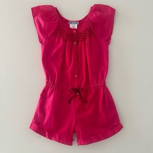 JACADI fuchsia playsuit with smocked top